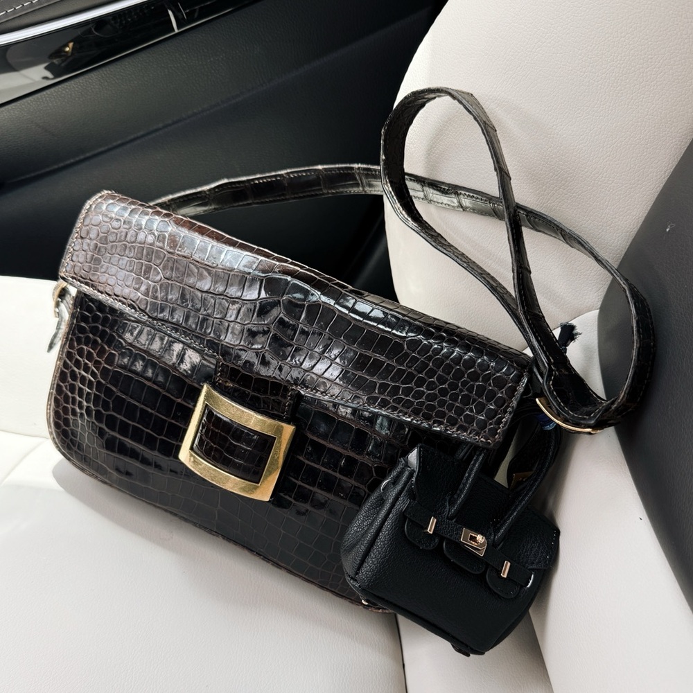 Hermes Shiny Porosus Crocodile Martine Bag